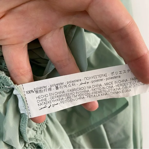 Zara Taffeta Puff Sleeve Blousee Light Green XS - Picture 6 of 9